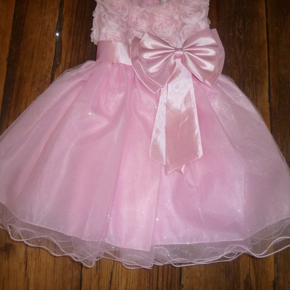 Little Girls Princess Dress Tulle Skirt & Sash Pink Toddler Formal 3/4 - Picture 2 of 8